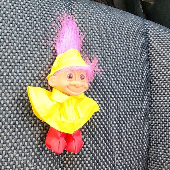 Vintage RUSS Troll, Rain Coat and Boots 3in - Picture 1 of 3